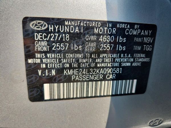 2019 HYUNDAI SONATA HYBRID Hybrid SE