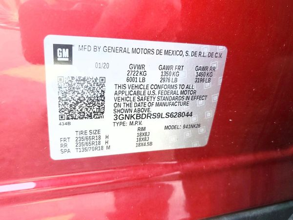 2020 CHEVROLET BLAZER 3LT — VINS