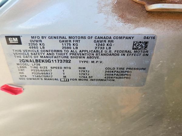 2016 CHEVROLET EQUINOX LS