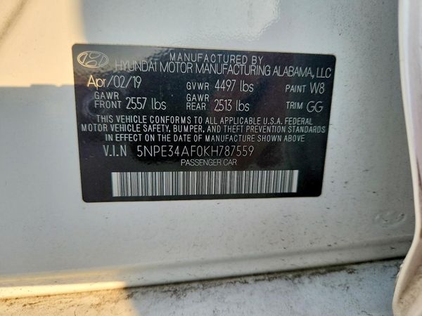 2019 HYUNDAI SONATA