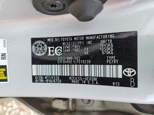 2020 TOYOTA COROLLA
