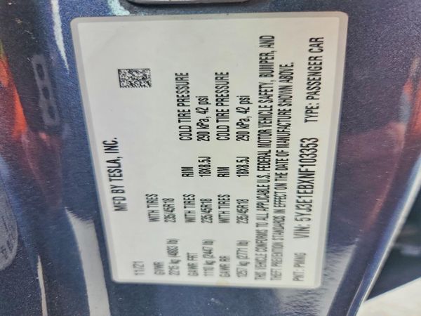 2022 TESLA MODEL 3