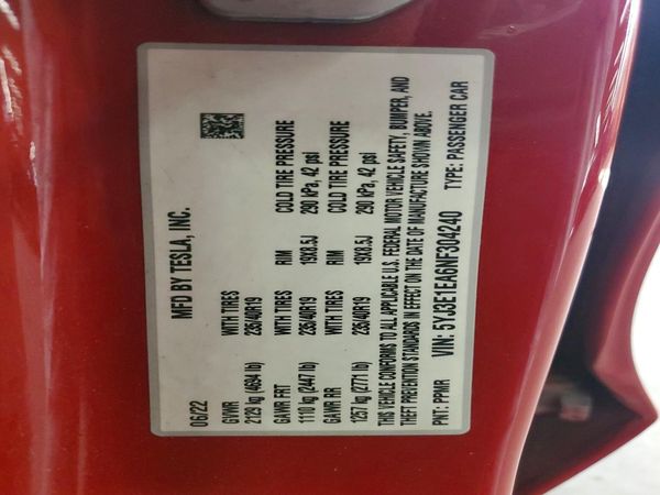 2022 TESLA MODEL 3