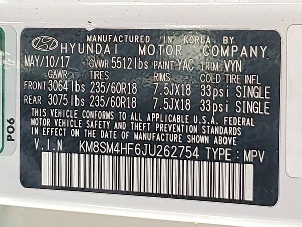 2018 HYUNDAI SANTA FE SE Base