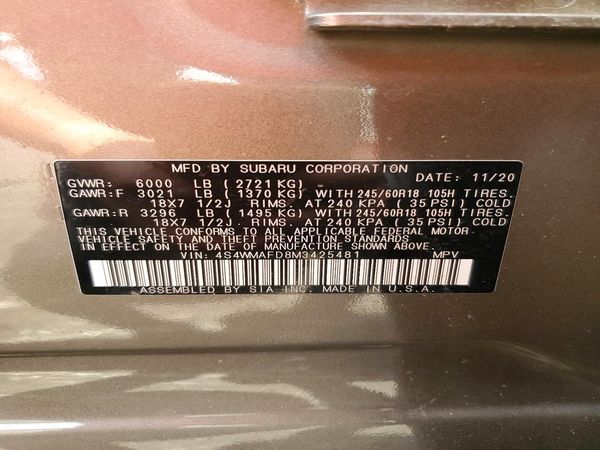 2021 SUBARU ASCENT Premium 7+ES+KA