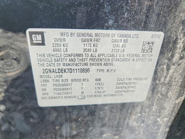 2013 CHEVROLET EQUINOX 1LT — VINS