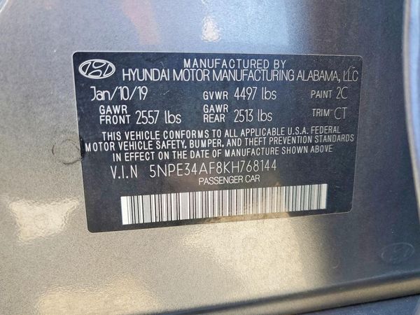 2019 HYUNDAI SONATA