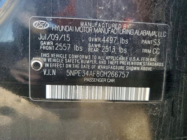 2016 HYUNDAI SONATA