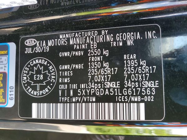 2020 KIA SORENTO L, LX, S