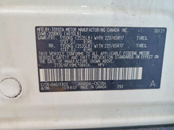 2021 TOYOTA RAV4 LE