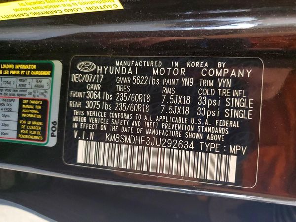 2018 HYUNDAI SANTA FE SE Base