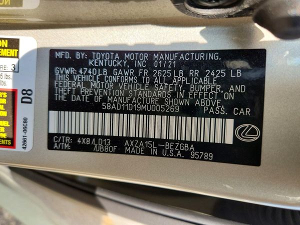 2021 LEXUS ES 250 350 Premium
