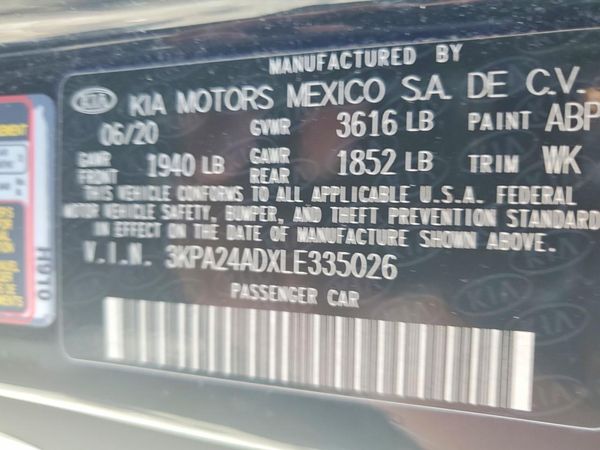 2020 KIA RIO LX, S