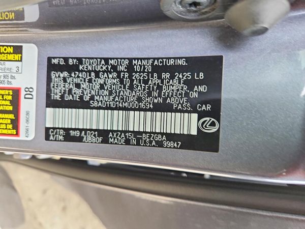 2021 LEXUS ES 250 350 Premium
