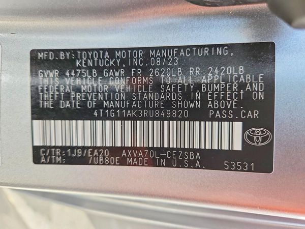 2024 TOYOTA CAMRY SE — VINS