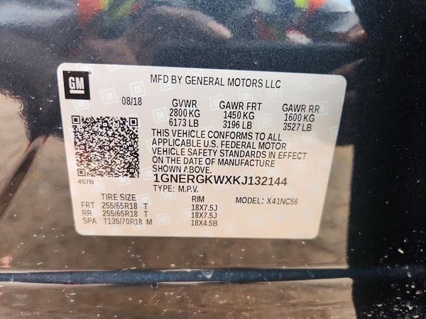 2019 CHEVROLET TRAVERSE LT