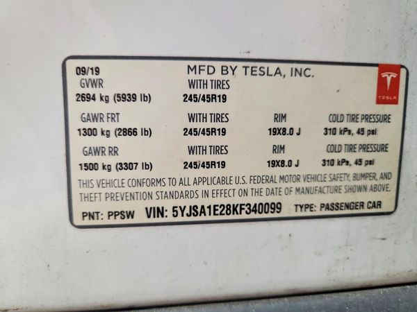 2019 TESLA MODEL S