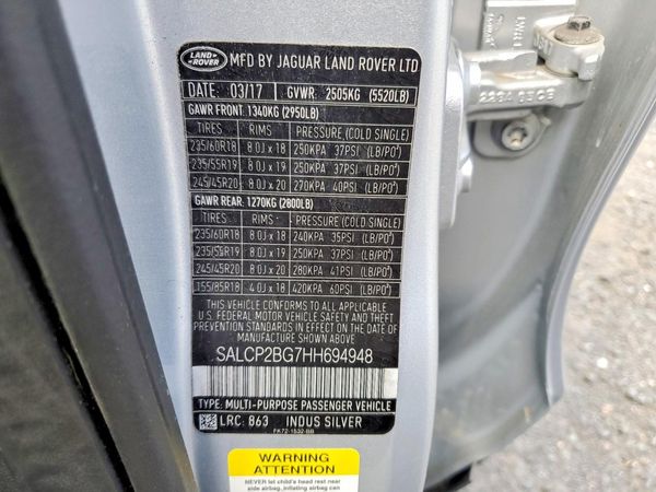 2017 LAND ROVER DISCOVERY SE — VINS