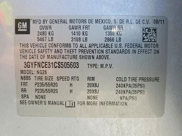 2012 CADILLAC SRX
