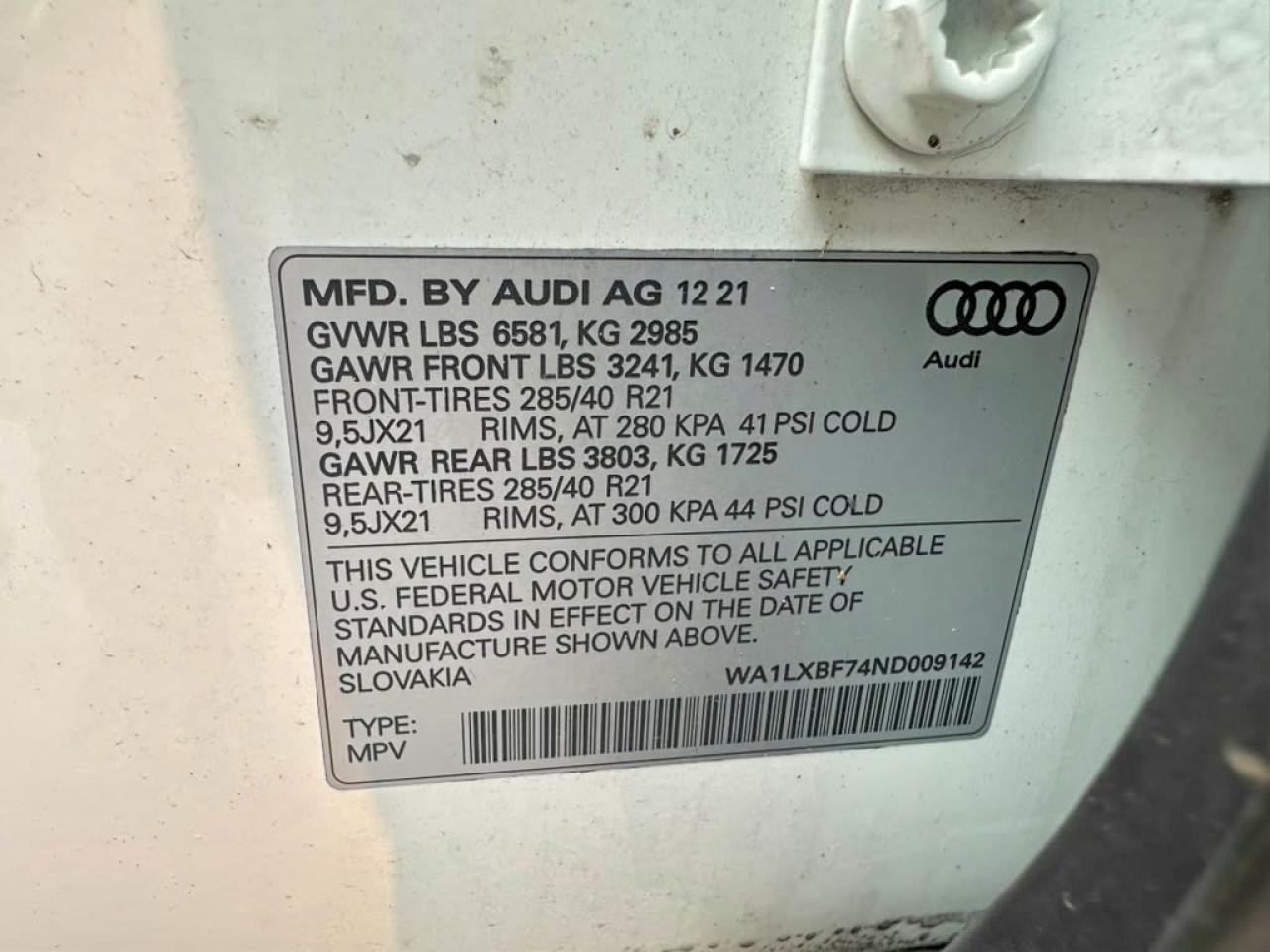 2022 AUDI Q7 quattro Premium Plus