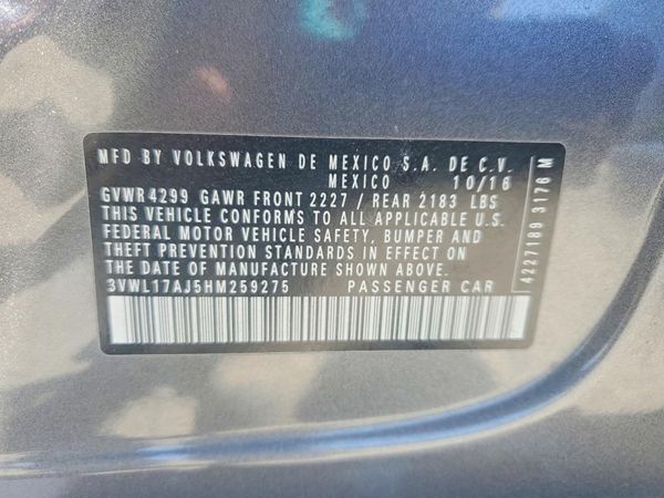 2017 VOLKSWAGEN JETTA SEL, SEL Premium