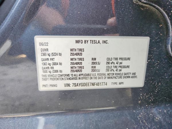2022 TESLA MODEL Y