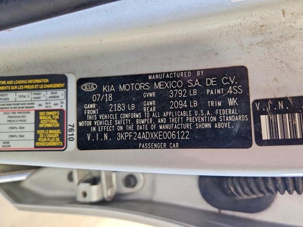 2019 KIA FORTE FE/LX/LXS