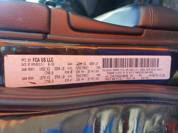 2016 JEEP GRAND CHEROKEE LAREDO 4X4