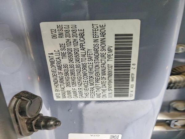 2022 HONDA PILOT BLACK EDITION