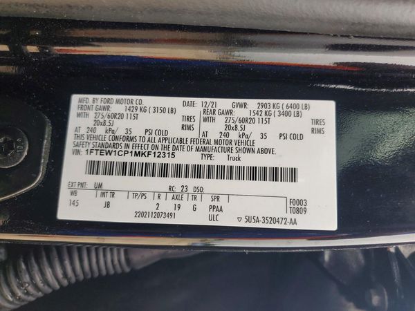 2021 FORD F150