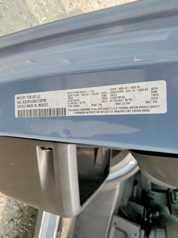 2020 RAM PROMASTER 3500 VF