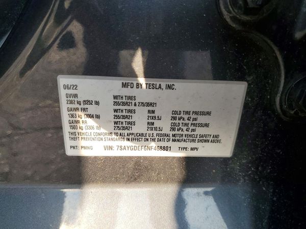 2022 TESLA MODEL Y