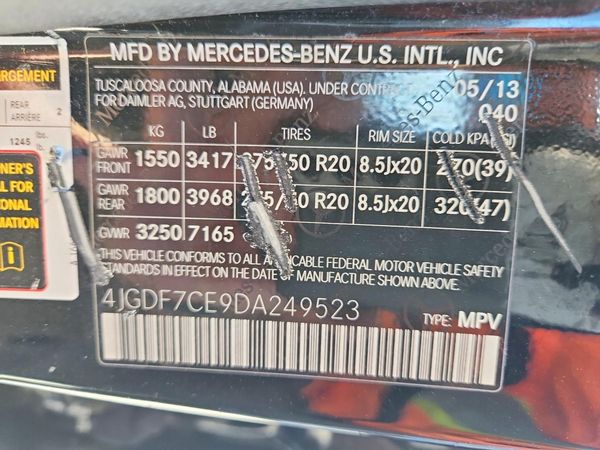 2013 MERCEDES-BENZ GL GL450 4MATIC