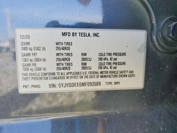 2021 TESLA MODEL Y