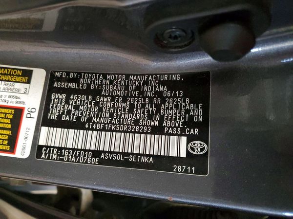 2013 TOYOTA CAMRY