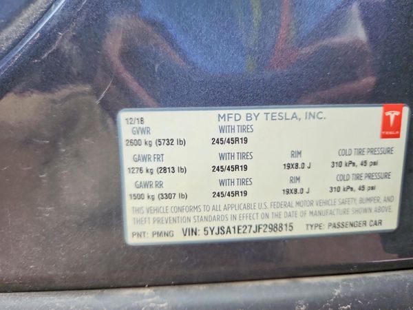 2018 TESLA MODEL S