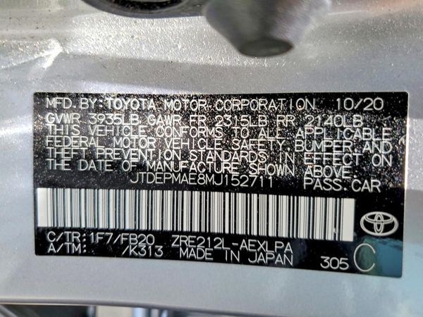 2021 TOYOTA COROLLA