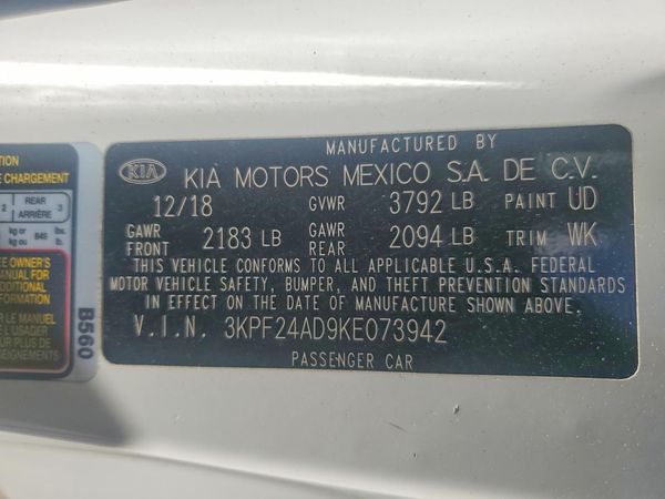 2019 KIA FORTE FE/LX/LXS