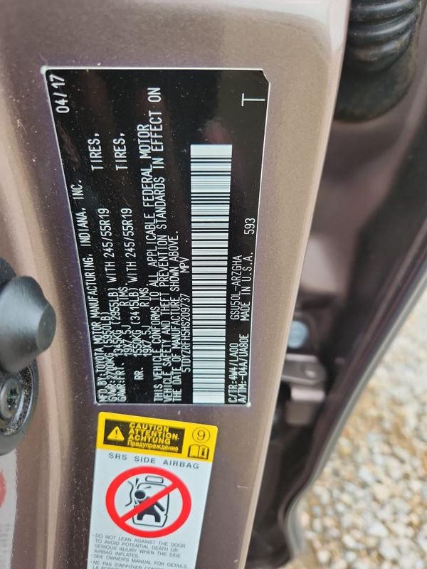 2017 TOYOTA HIGHLANDER Ltd/Ltd Platinum