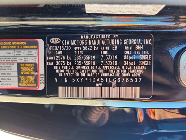 2020 KIA SORENTO EX, S