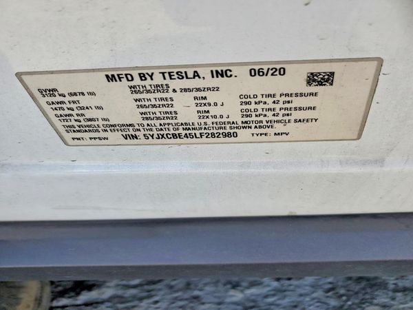 2020 TESLA MODEL X