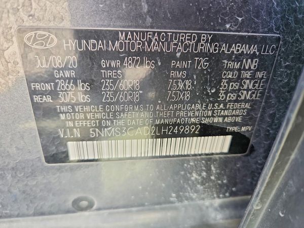 2020 HYUNDAI SANTA FE SEL