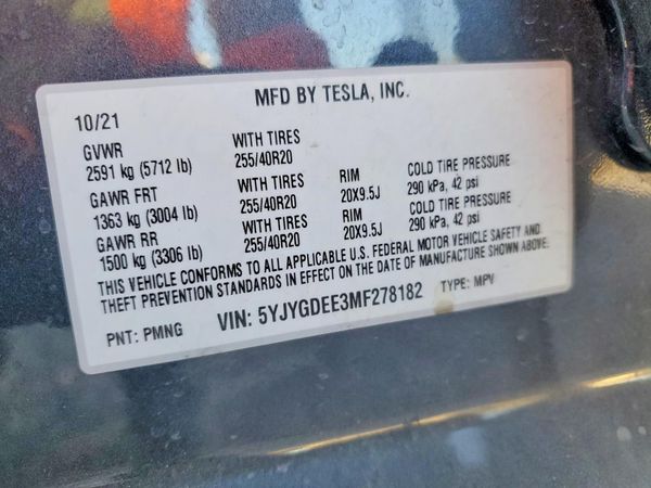 2021 TESLA MODEL Y