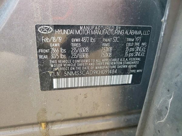 2019 HYUNDAI SANTA FE SEL, SEL Plus