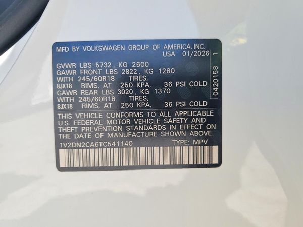 2026 VOLKSWAGEN ATLAS SE