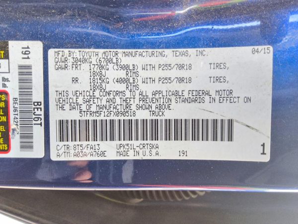 2015 TOYOTA TUNDRA SR5 Grade