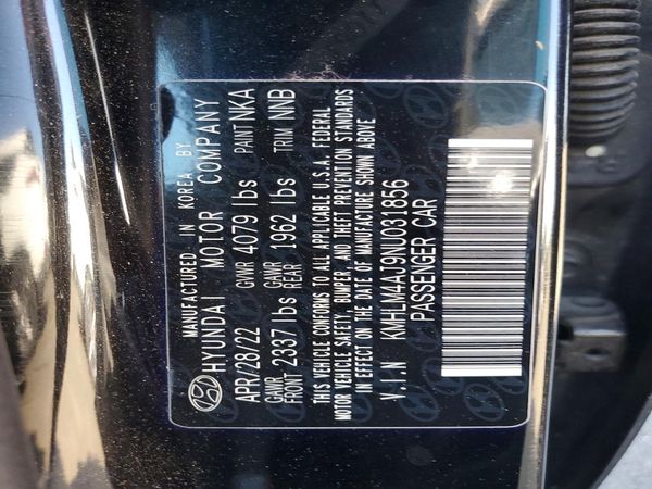 2022 HYUNDAI ELANTRA Blue