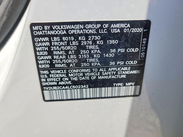 2020 VOLKSWAGEN ATLAS 4Motion SE