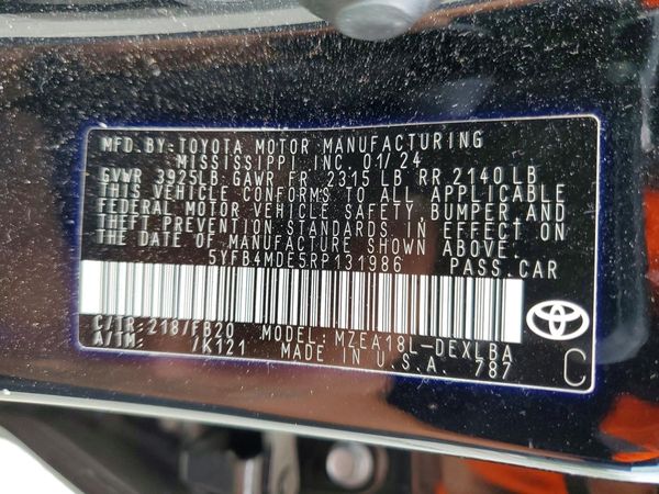 2024 TOYOTA COROLLA