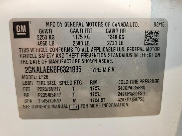 2015 CHEVROLET EQUINOX LS — VINS